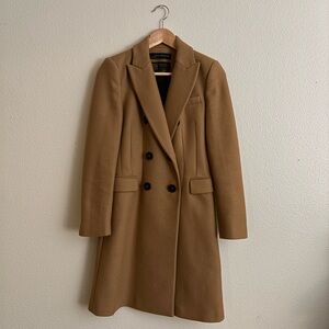 Zara Women's Double-Breasted Tan Coat